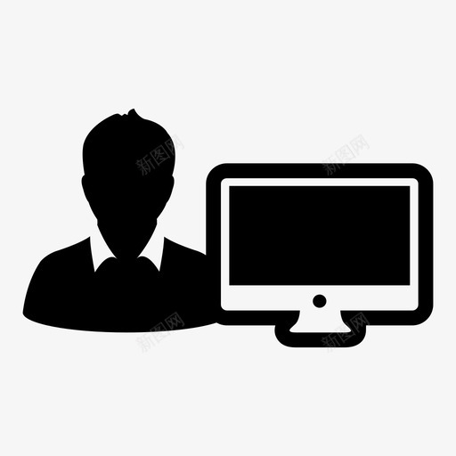 互联网计算机显示器图标svg_新图网 https://ixintu.com 10个 互联网 图标 外包 工人 显示器 用户 符号 计算机