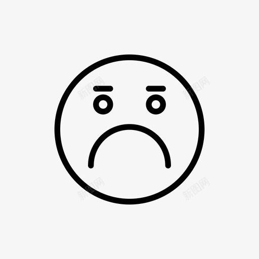 悲伤无聊表情图标svg_新图网 https://ixintu.com 喜怒无常 悲伤 担心 无聊 表情