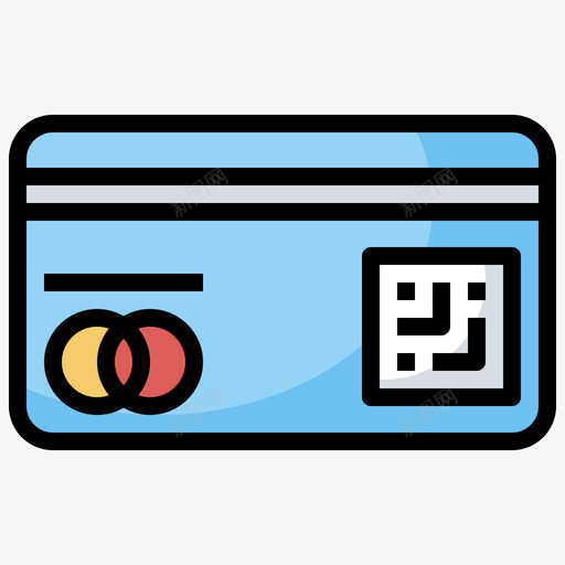 卡片条形码和二维码2线颜色图标svg_新图网 https://ixintu.com 二维 卡片 条形码 颜色