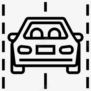 汽车上路车道道路运输图标图标