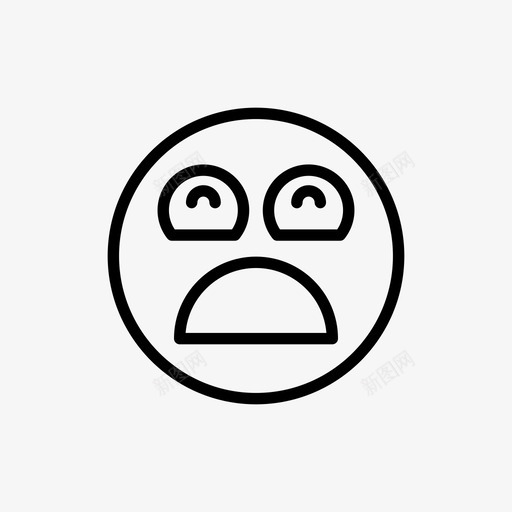 表情紧张害怕图标svg_新图网 https://ixintu.com 害怕 紧张 表情 表情线 震惊