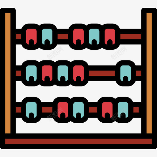 算盘玩具童年2线颜色图标svg_新图网 https://ixintu.com 玩具 童年 算盘 颜色