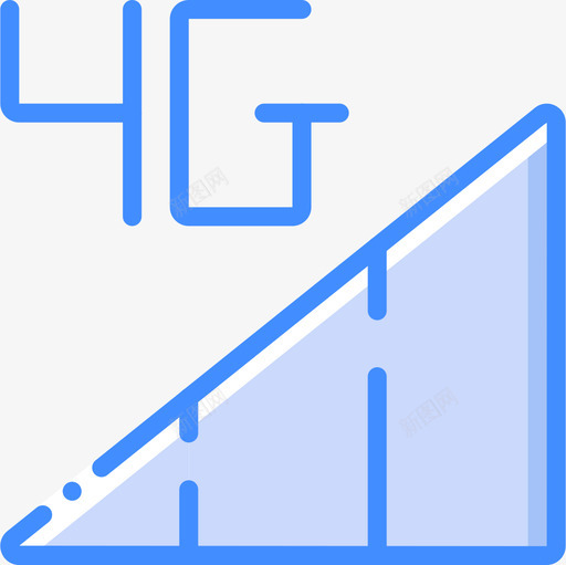 4g移动接口4蓝色图标svg_新图网 https://ixintu.com 4g 接口 移动 蓝色