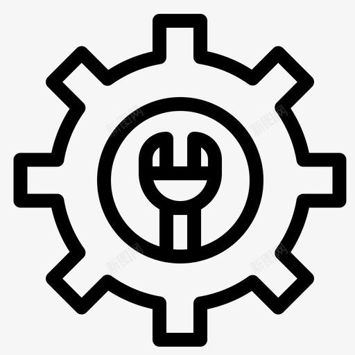 齿轮设置扳手图标svg_新图网 https://ixintu.com 扳手 用户体验 设置 齿轮