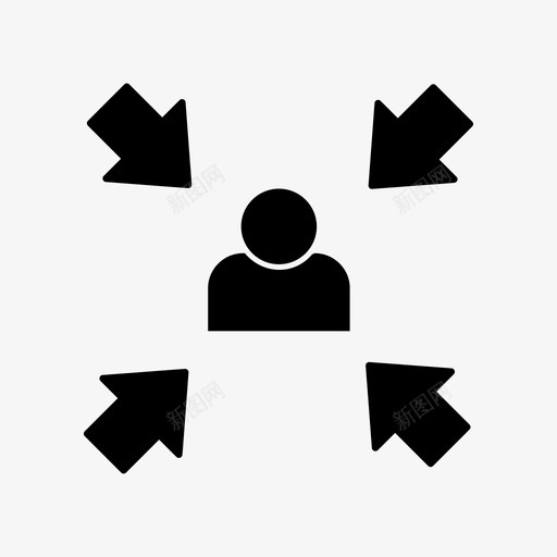 集合点箭头标志图标svg_新图网 https://ixintu.com 信号 标志 箭头 集合点