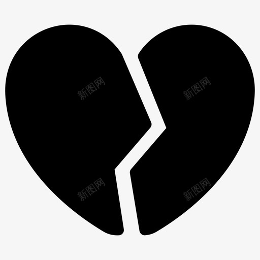 心碎受伤关系破裂图标svg_新图网 https://ixintu.com 关系破裂 受伤 心碎 离婚符号 表情符号矢量图标