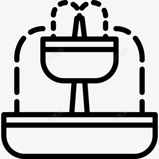 喷泉房地产102线性图标svg_新图网 https://ixintu.com 喷泉 房地产 线性