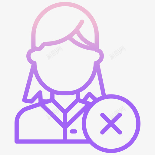 女18号用户轮廓渐变图标svg_新图网 https://ixintu.com 18号 渐变 用户 轮廓