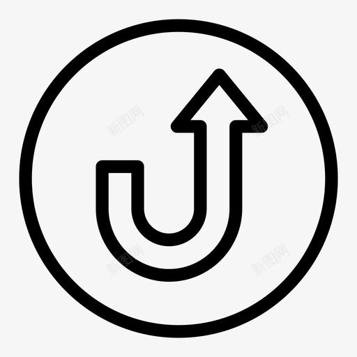 转弯箭头方向图标svg_新图网 https://ixintu.com 向上 方向 标志 箭头 转弯