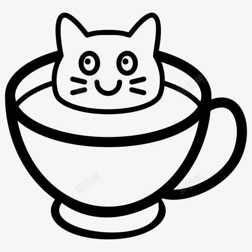 茶杯表情符号表情符号情感图标svg_新图网 https://ixintu.com 情感 笑脸 茶杯表情符号 表情符号 表情符号线向量图标