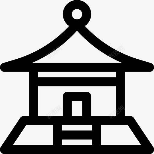 寺庙中国29直线图标svg_新图网 https://ixintu.com 中国29 寺庙 直线