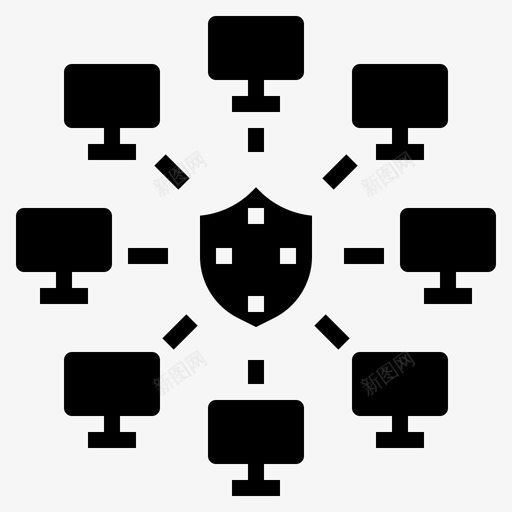 网络安全防病毒保护图标svg_新图网 https://ixintu.com 保护 网络安全 防病毒