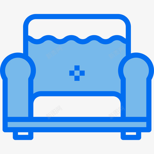 沙发家具蓝色图标svg_新图网 https://ixintu.com 家具 沙发 蓝色