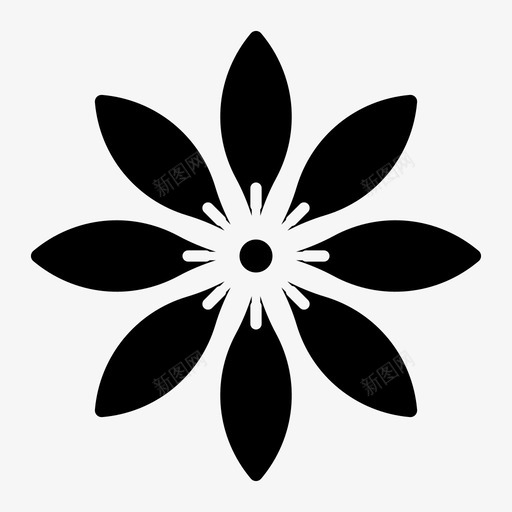 血根花自然图标svg_新图网 https://ixintu.com 春天 自然 血根