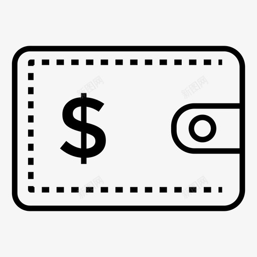 钱包钱夹便笺盒图标svg_新图网 https://ixintu.com 便笺盒 办公元素线图标 钱包 钱夹