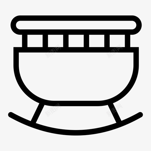 婴儿床儿童床摇篮图标svg_新图网 https://ixintu.com 儿童 婴儿床 摇篮 童床