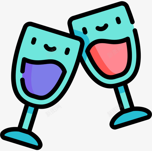 祝酒辞新年献词17线形颜色图标svg_新图网 https://ixintu.com 新年献词17 祝酒辞 线形颜色