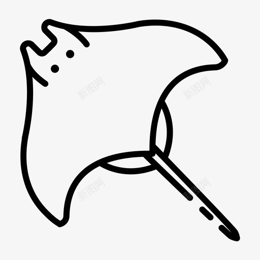 黄貂鱼鱼海洋图标svg_新图网 https://ixintu.com 海洋 黄貂鱼