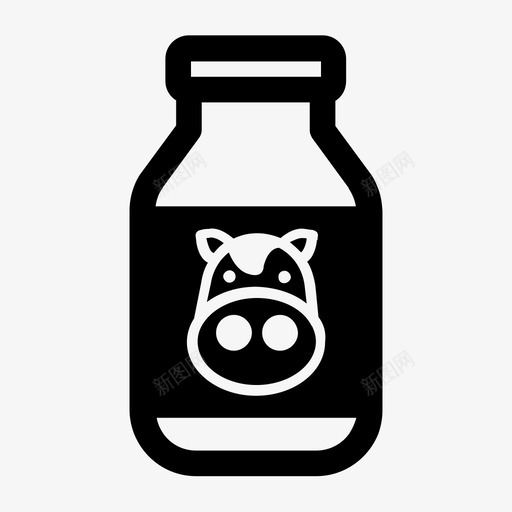 牛奶早餐饮料图标svg_新图网 https://ixintu.com 农场 奶瓶 早餐 牛奶 饮料