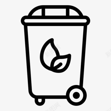有机垃圾环保绿色垃圾图标图标