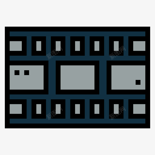胶片条复古11线性颜色图标svg_新图网 https://ixintu.com 复古11 线性颜色 胶片条