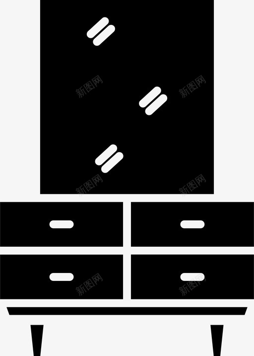 柜子抽屉家具图标svg_新图网 https://ixintu.com 保存 保管 坚固 家具 房屋 抽屉 柜子