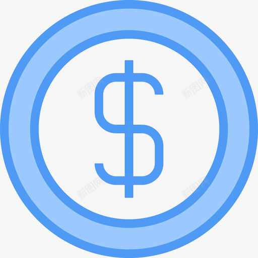 硬币金融货币5蓝色图标svg_新图网 https://ixintu.com 硬币 蓝色 金融货币5