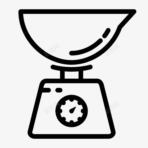 面团秤食品秤厨房图标svg_新图网 https://ixintu.com 厨房 线条 设置 重量 面团 风格 食品