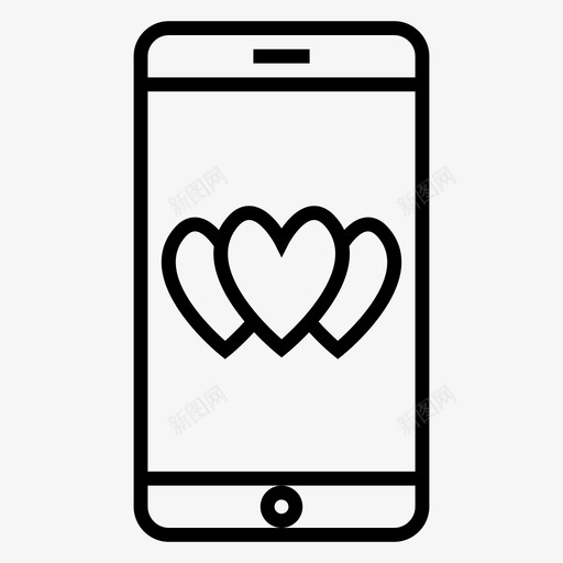 手机心形手机喜欢图标svg_新图网 https://ixintu.com 假期 喜欢 心形 手机