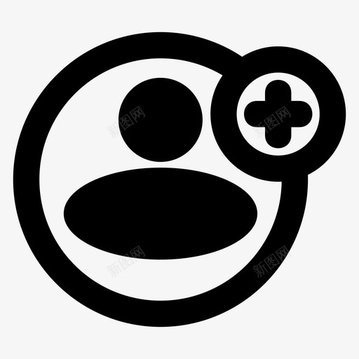 添加好友网络联系人图标svg_新图网 https://ixintu.com 添加好友 用户 社交 网络 联系人