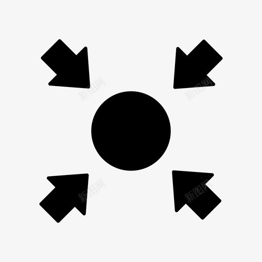 集合点箭头标志图标svg_新图网 https://ixintu.com 信号 标志 箭头 集合点
