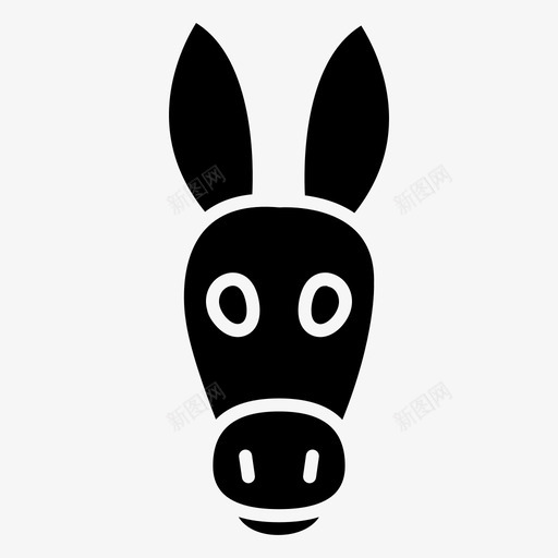 驴子动物脸图标svg_新图网 https://ixintu.com 动物 驴子