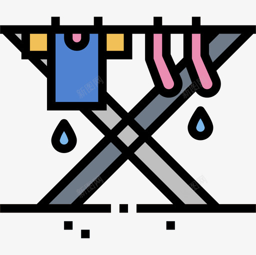 烘干洗衣房23线性颜色图标svg_新图网 https://ixintu.com 洗衣房23 烘干 线性颜色