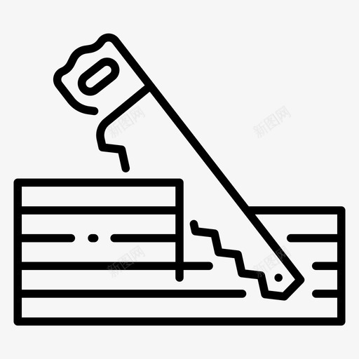 木手锯工具工作图标svg_新图网 https://ixintu.com 工作 工具 手锯 盖房子
