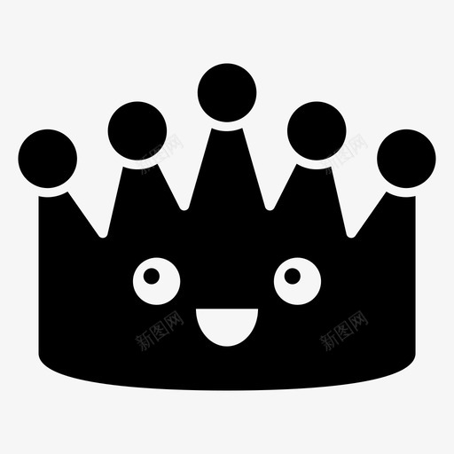 皇冠表情符号装饰性头饰笑脸皇冠图标svg_新图网 https://ixintu.com 图标 头饰 皇冠 笑脸 符号 表情 装饰性