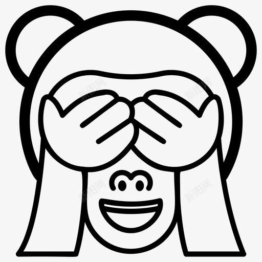 眼睛蒙着猴子表情符号情感图标svg_新图网 https://ixintu.com 向量 图标 情感 猴子 眼睛 符号 蒙着 表情