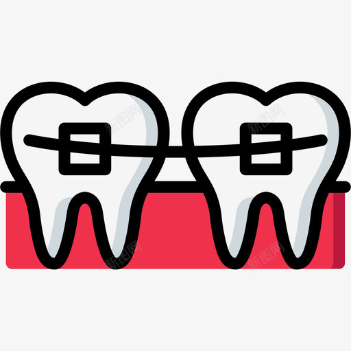 牙套牙科学8线性颜色图标svg_新图网 https://ixintu.com 牙套 牙科学8 线性颜色
