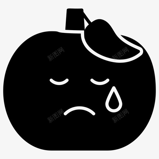 哭苹果脸表情符号情感图标svg_新图网 https://ixintu.com 图标 情感 符号 苹果 表情