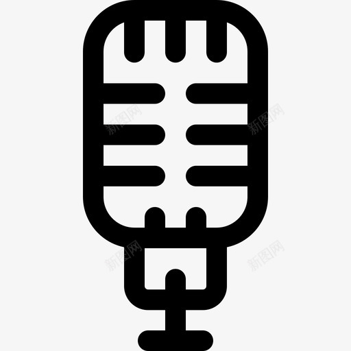麦克风音乐100线性图标svg_新图网 https://ixintu.com 线性 音乐 麦克风