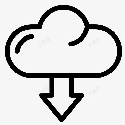 云箭头向下图标svg_新图网 https://ixintu.com 下载 云 向下 用户体验 箭头