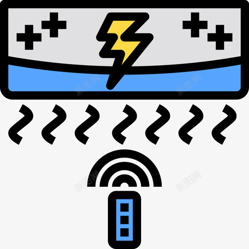 空调电2线性颜色图标svg_新图网 https://ixintu.com 空调 线性 颜色
