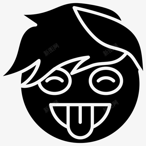 吐舌头男孩化身男孩脸图标svg_新图网 https://ixintu.com 化身 图标 男孩 男性 符号 舌头 表情 角色