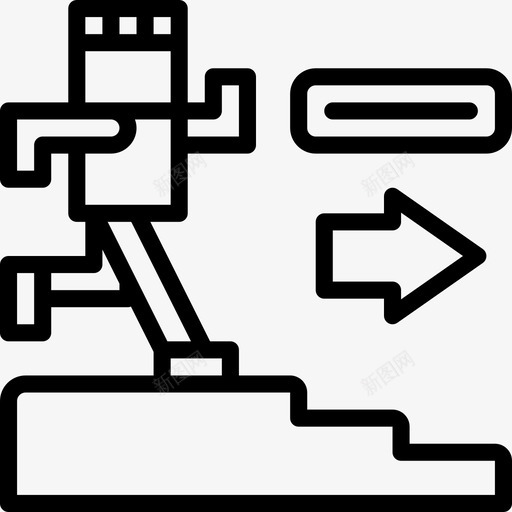 紧急出口消防站3线性图标svg_新图网 https://ixintu.com 出口 消防 紧急 线性