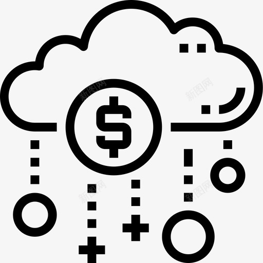 云计算云技术20线性图标svg_新图网 https://ixintu.com 云计算 技术 线性