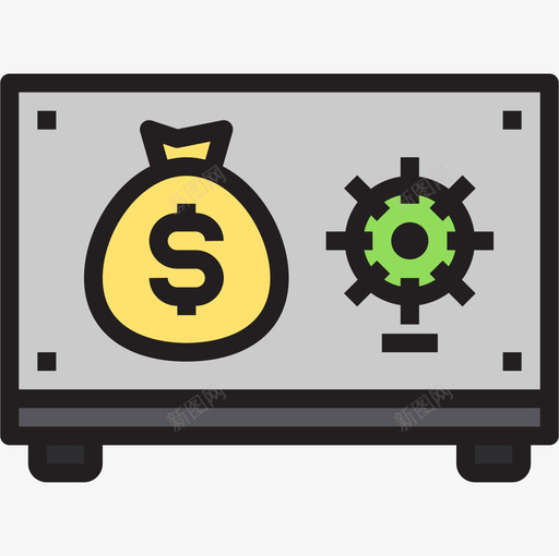 保险箱金融货币6线性颜色图标svg_新图网 https://ixintu.com 保险箱 线性 货币 金融 颜色