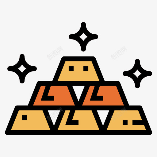 金色银行62线性颜色图标svg_新图网 https://ixintu.com 线性 金色 银行 颜色