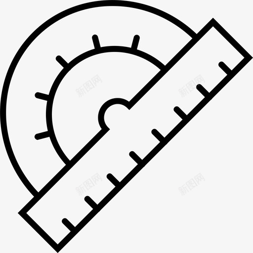 尺子绘图数学图标svg_新图网 https://ixintu.com 尺子 技术 数学 绘图 量角器