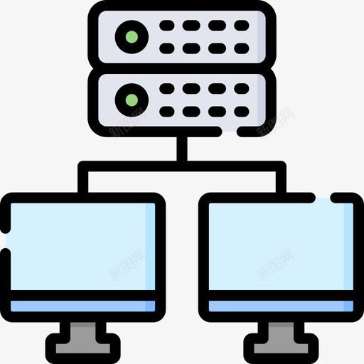 托管网络维护14线颜色图标svg_新图网 https://ixintu.com 托管 网络维护 颜色