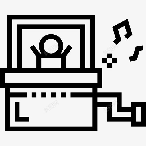 音乐盒玩具童年3线性图标svg_新图网 https://ixintu.com 玩具 童年 线性 音乐盒