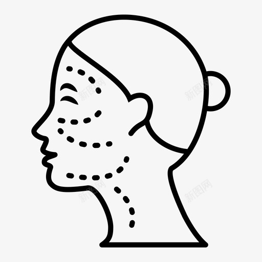 面部手术医疗保健举重图标svg_新图网 https://ixintu.com 举重 医疗 医疗保健 整形 面部手术